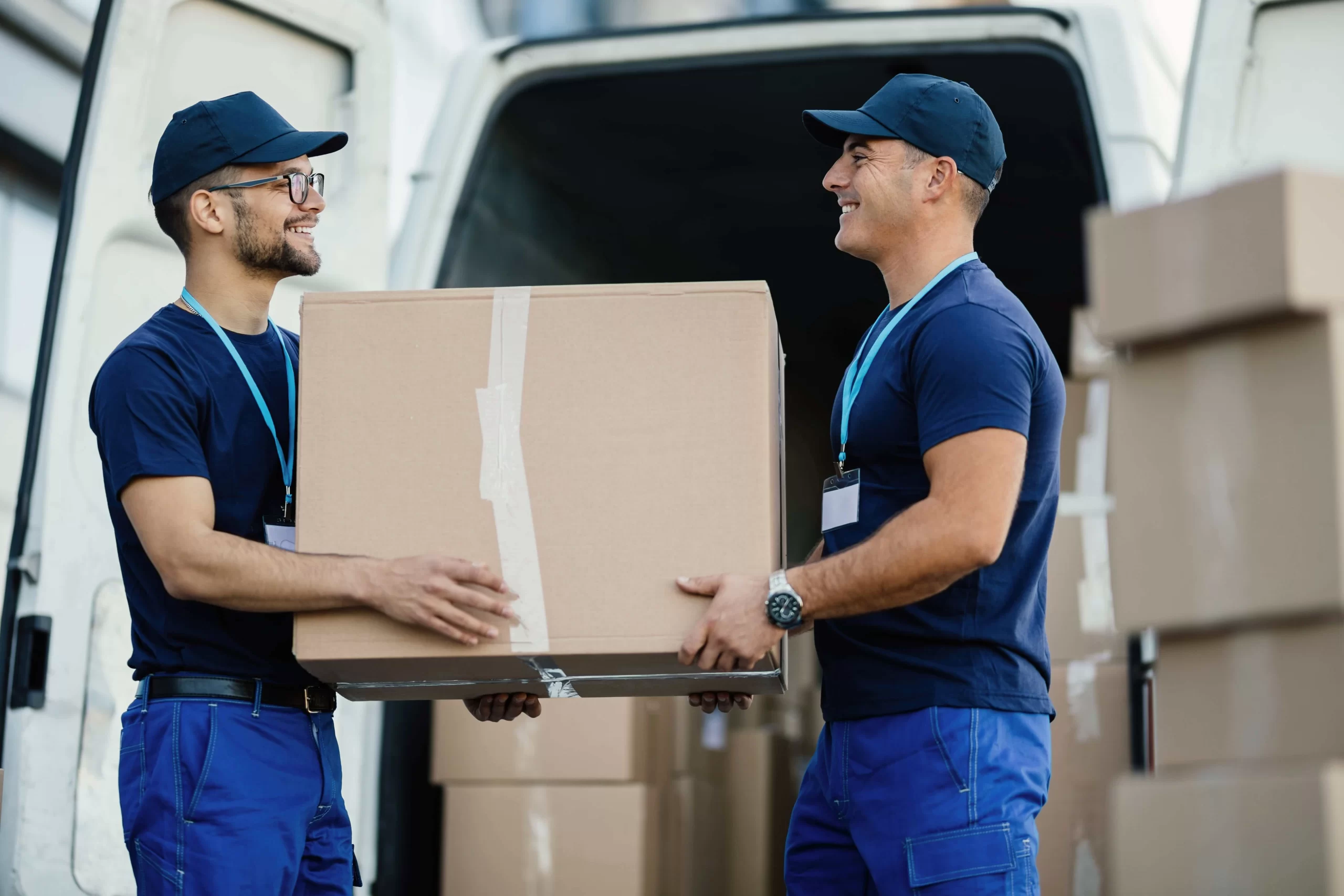 Preston Move removalists carefully loading a moving van